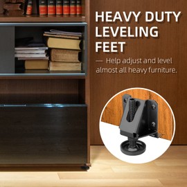 Adjustable Leg Leveler, 8 Pack Leveling Feet Heavy Duty Leg Levelers Adjustable Furniture Levelers with Screws, Lock Nuts and Wrench for Large Furniture, Table, Cabinet, Sofa, Workbench (Black)