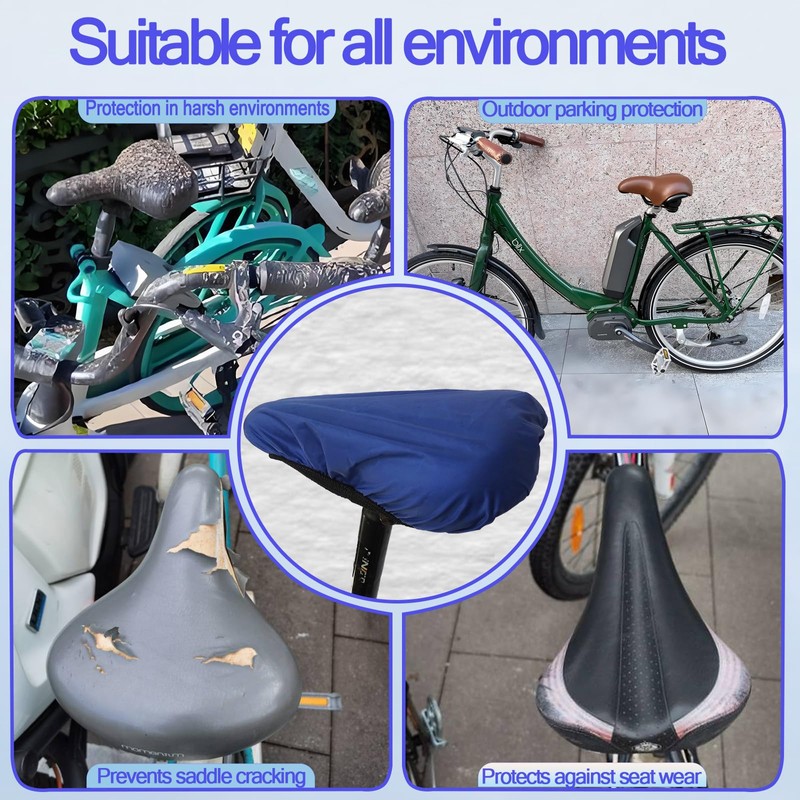JIAJUNFS Waterproof Bicycle Seat Covers Rainproof, UV-Resistant dustproof and Windproof