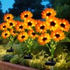 Solar Sunflower Lights Outdoor Garden Decor, 6 Pack Solar Flowers