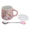 Ebros Gift Pastel Pink Whimsical Unicorn Rainbow Shooting Star Mug