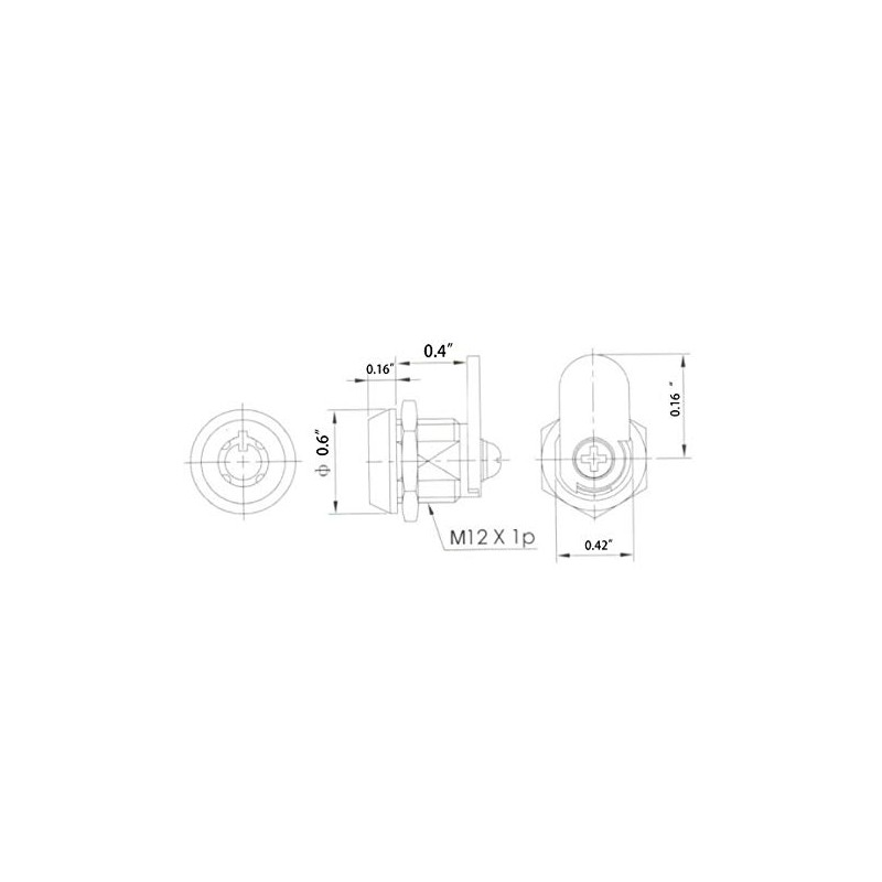 Miniature Tubular Cam Lock 3/8" MINI Small Lock Item2200AS Keyed