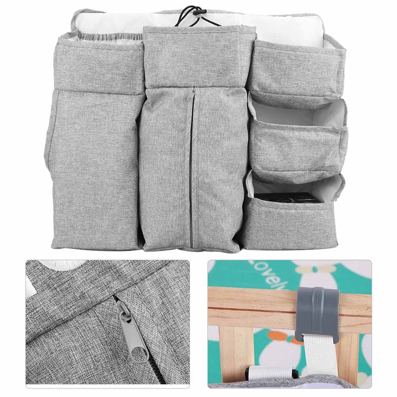 MultiFunctional Baby Bed Hanging Storage Bag Baby Crib Bedside Diaper