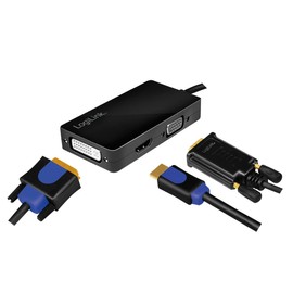 LogiLink CV0110 4K Mini DisplayPort to DVI/HDMI/VGA Adapter Black