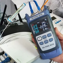 D YEDEMC - Medidor de potencia PON de fibra óptica 1310/1490/1550 nm de detección de red PON - Probador de fibra en línea con adaptador FC/SC (tipo de conector APC) (YD-300A)