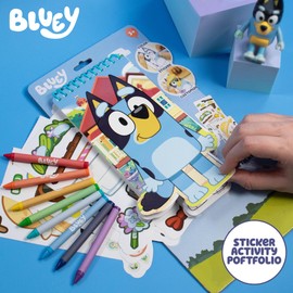 Bluey Sticker Activity Book, Includes 40 Stickers, Crayons, 2-in-1 Coloring & Sticker Book, Bluey Toys, Stickers for Kids, 5 Year Old Girl Gift, Coloring Books for Kids Ages 4-8, Toys & Games