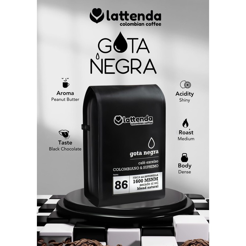 Lattenda Gota Negra Medium Roast Specialty Coffee (Ground) 340 Gr.