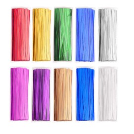 10000 Pcs Metallic Twist Ties 10 Colors Twist Tie 4" Bread Ties Twist Ties for Bags Foil Twist Ties Bag Ties Colorful Twist Ties for Party Gift Wrapping Bags Cellophane Treat Bags Bread Candy Bags