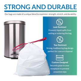 Reli. 6-10 Gallon Trash Bags Drawstring | 500 Count Bulk | 22"x23" | 6, 8, 10 Gallon Drawstring Garbage Bags | White Trash Can Liners | Small - Medium