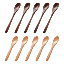 10 Pieces Wooden Spoons, Wooden Dessert Spoons, Ladles, Kitchen Utensils, Kitchen Supplies, Mixing Spoons, Cooking Spoons, Soup Spoons