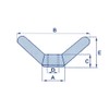 Butterfly Wing Nut Long Arm Stainless Steel 16MM (Fastening Tightening)