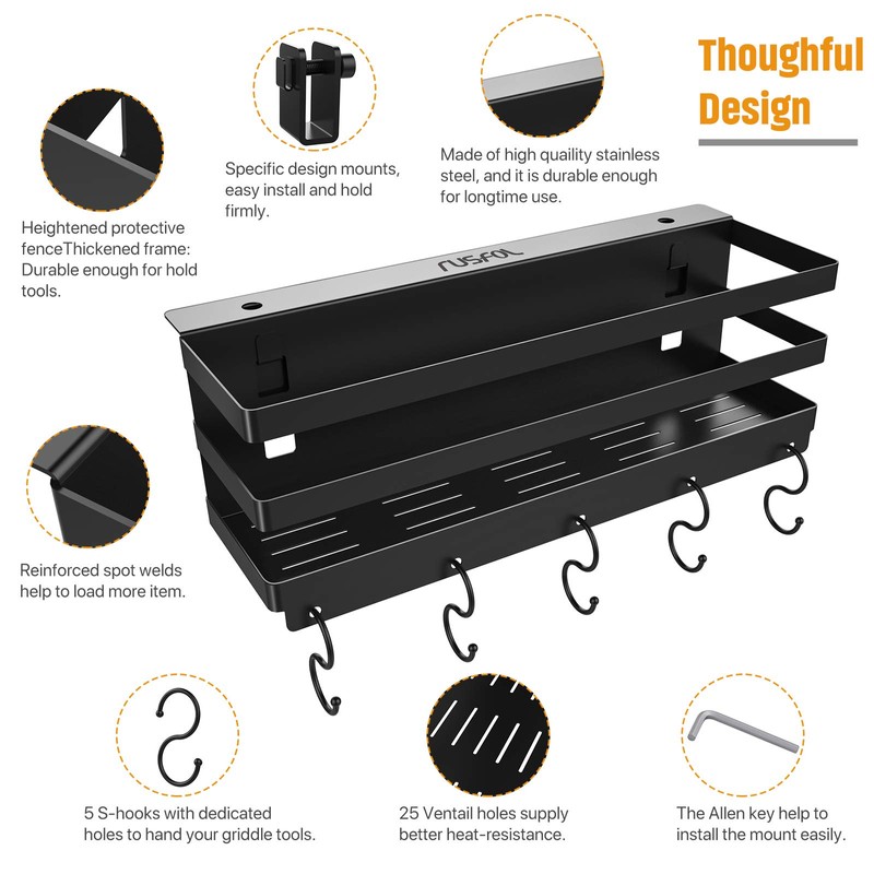 RUSFOL Upgraded Stainless Steel Griddle Caddy for 28"/36" Blackstone Griddles,
