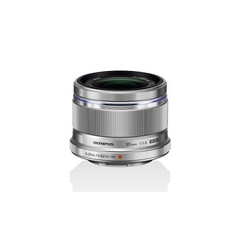OLYMPUS M.ZUIKO DIGITAL 25mm F1.8 Lens, Silver, For Micro Four Thirds