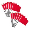 Red Solid Color 4x6in Stick Flag - 1 dozen pack