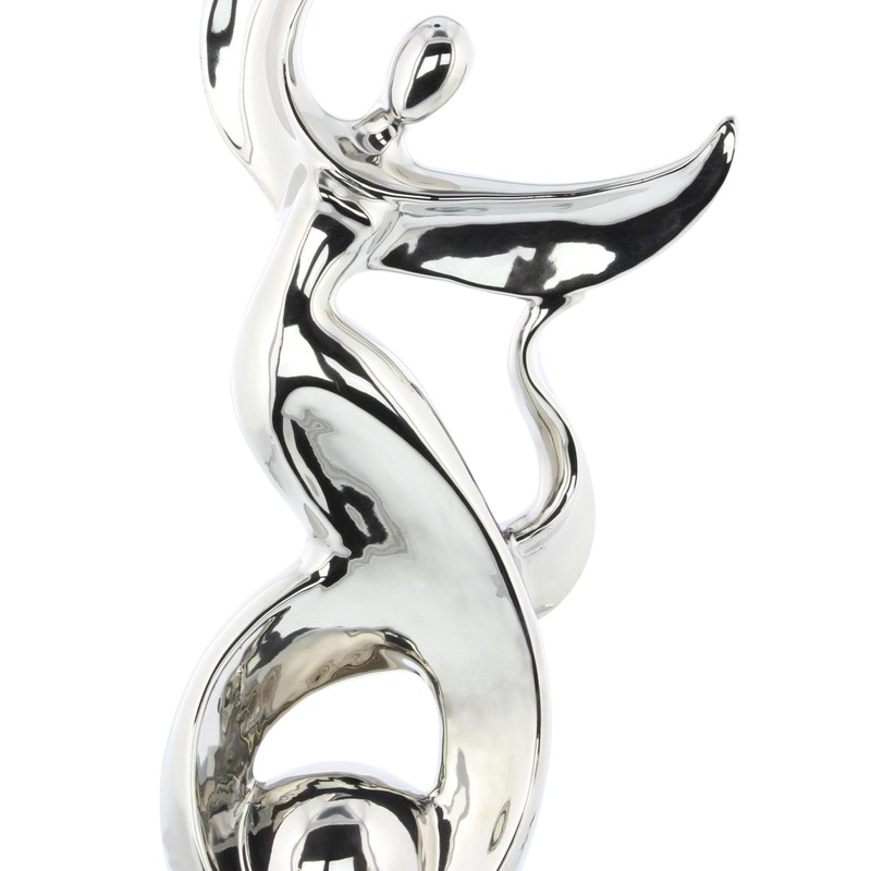 Deco 79 Ceramic People Decorative Sculpture Dancing Home Decor Statue,