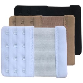 Chanie Women Pack of 3 Soft Comfortable 4 Hooks Bra Extender,10.3cm x 7.6cm