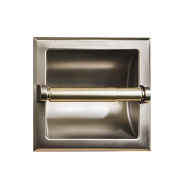 SENTO Recessed Brushed Nickel Toilet Paper Holder, Wall Mounted Heavy Duty Metal Toilet Paper Roll Holder with Rear Mounting Bracket, in Wall, Easy Installation, Satin Nickel