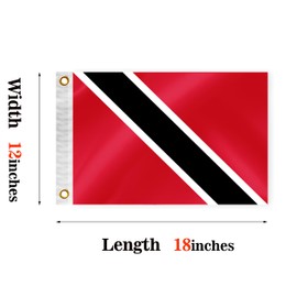 Trinidad and Tobago Boat Nautical Flag 12x18IN Double Sided Trinidadians and Tobagonians Marine Banner Nylon Small Yacht Sail Pontoon ATV Bike Truck Motorcycle Flag with 2 Brass Grommets