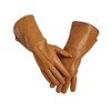 Leather Gauntlet Gloves Long Arm Cuff (XXL, TAN)
