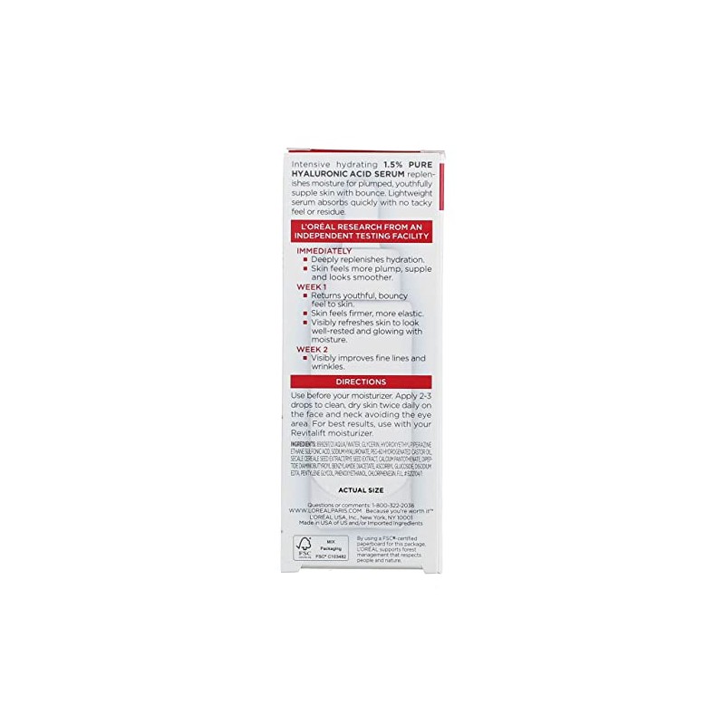 L'Oreal Paris RevitaLift Suero antiarrugas, 1 fl oz (paquete de