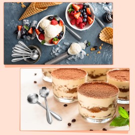 40 Pcs Flower Dessert Spoons Stainless Steel Sugar Spoon Stirring Coffee Spoons Small Tea Spoons Cafe Bar Spoon Cute Coffee Teaspoon Mini Tableware for Demitasse Espresso, 8 Styles (Silver)