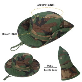 Rosoz Sun Hats for Men Women Boonie Hat UPF 50+ Bucket Hat Wide Brim UV Protection Fishing Hiking Safari Outdoor Hats