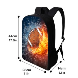 American Football Sports Backpack 17 in Black Boy Backpack,Cool Design Casual Daypack School Bookbags for Man/Kid/Girl/Woman