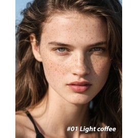 Jutqut 2-in-1 Freckle Stamp & Eye Liner Pen, Faux Freckle Liquid Eyeliner Makeup Pen, Long Lasting Waterproof Quick Dry Lifelike Magic Freckles Tattoo Marker for Natural Sunkissed Makeup