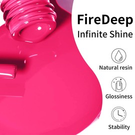 Firedeep Gel Nail Polish,16ml Hot Pink Color Soak Off UV LED Nail Gel Polish Spring Summer Nail Art Starter Manicure Salon DIY at Home 1Pcs