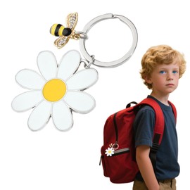 Daisy Keyrings for Women Cute, Daisy Keychain Keyring Novelty Floral Charm Bag Key Chain for Purse Keys Metal Keyring Car Key Chain for Women Girls Men Best Friend Birthday Keychain Gifts