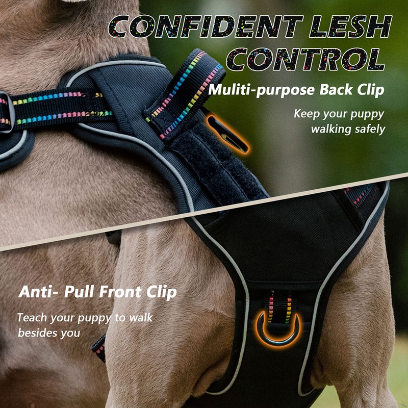 Tactical Dog Harnesses Adjustable Reflective Dog Vest with Handle Reinforced