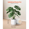 VEVOR 12 in Cylinder Ceramic Planter Pot with Saucer Drainage