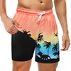techcity Mens Swimming Trunks with Compression Liner Quick Dry Swim
