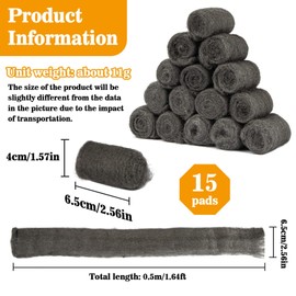 MAQIHAN Stahlwolle 0000 Gegen M?use Vertreiben - MAQIHAN 15 Stck Metal Polish Stahlwolle Fein 0000 Gegen Ratten Steel Wool 0000 Eisenwolle Nagerschutz Bauschaum