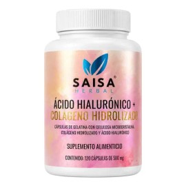 Ácido Hialurónico  Colágeno Hidrolizado 120 Cáps  Saisa Herbal  Suplemento Alimenticio  Belleza y Salud Articular                                     
