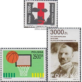 Prophila Collection Poland 3338, 3340, 3341 (complete edition) stamped 1991 Stalinism, basketball, philately (stamps for collectors) ball games without football (basketball/handball/baseball)