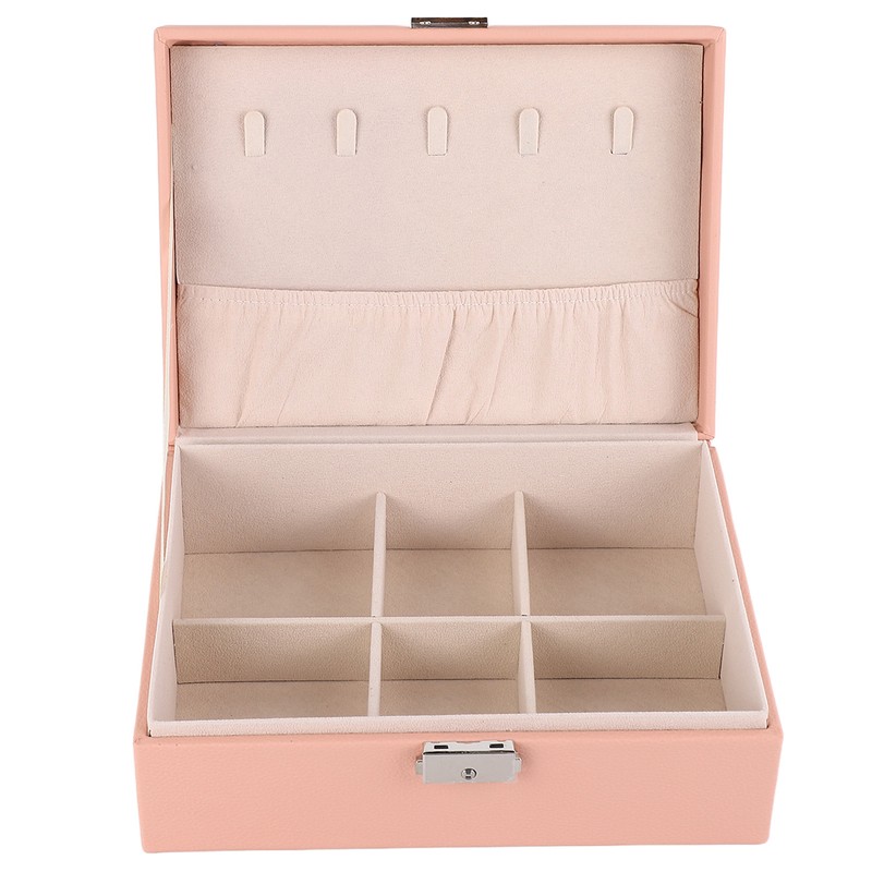 Jewelry Box Organizer 2 Layer Jewelry Storage Case PU Leather