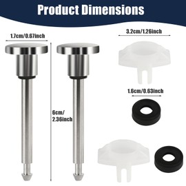 Moccool Tub Spout Diverter Repair Kit Set of 2, Universal Bathroom Shower Bathtub Leaky Faucet Repair Replacement Parts Includes 2 Diverter Valve Stems, 2 Cup Seals, 2 Gates (Chrome,Classic)
