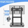 Hellsehen Mobile TV Stand,Rolling TVs Cart on Wheels Height Adjustable