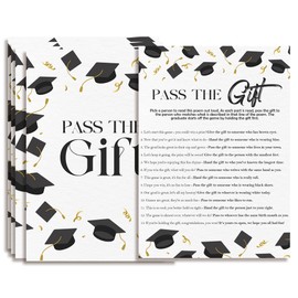 Graduation Party Games 2025 - Pass The Gift - 20 Pcs Graduation Game Cards For Graduation Party High School College Senior School Graduation Party Decorations And Supplies - A01