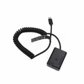 HangTon QC PD 9V USB C to NP-FW50 Dummy Battery for Sony ZVE10 A7 A7II A7S A7SII A7R A7R2 A6500 A6300 A6000 A5100 NEX Series Camera