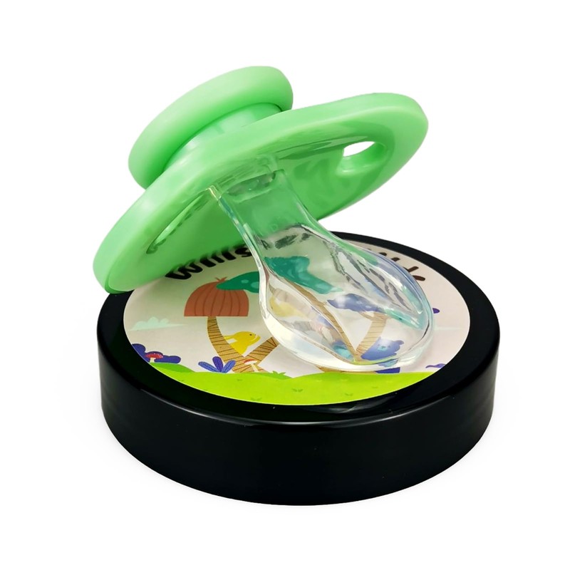 WhisperWilds Adult Sized Pacifier Green Santa Pattern Printed with Case