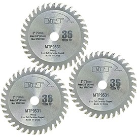 3" (75mm) (3) Wood Plastic Saw Blade (3/8" 9.5mm Arbor) Cutting Blade Compatible for Cut Off Saw (3X Wood Blade)