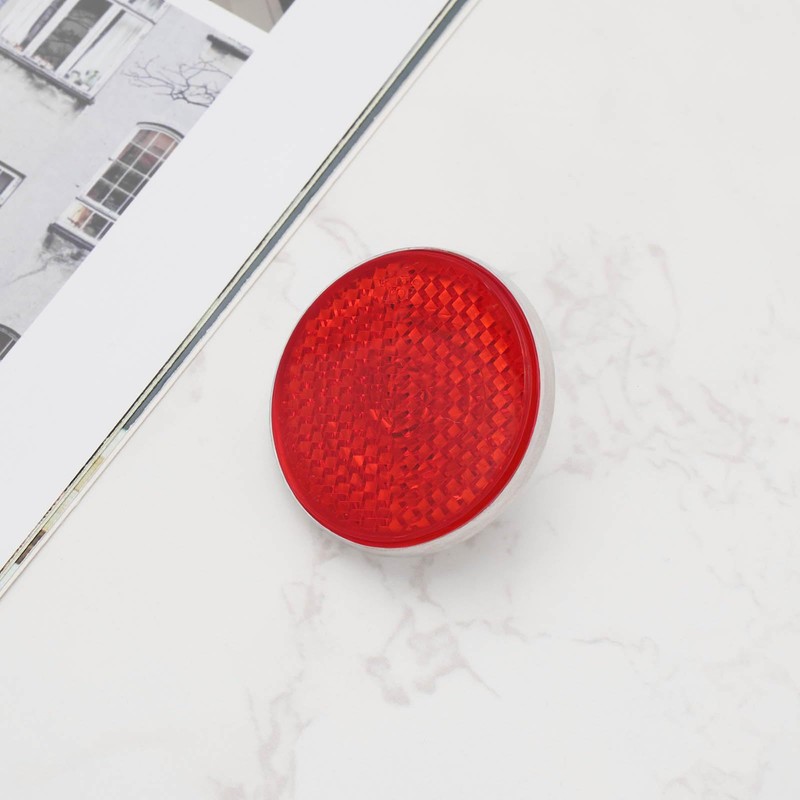 LT Easiyl 2PCS Electric Vehicle Red Round Reflectors Diameter 41mm