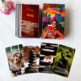 Vzmeiyre What's The News? Situations Oracle Cards, Life Oracle Deck, Love and Career Oracle Cards for Beginners, Pouring hot Tea and Expose Hidden Truths