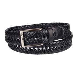 Dockers Men's 1 3/16 In. Glazed Top Braided Belt-black/silver buckley, 38