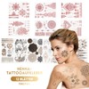 Temporary Tattoo Sticker Set - 12 Sheets of Henna Tattoos