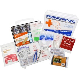 OSHA Contractors First Aid Kit for Job Sites up to 25 People by Urgent First Aid™ | 180 Pieces in Gasketed Plastic Case to Keep Out Moisture & dust - be OSHA Compliant + Extra First aid Item Content