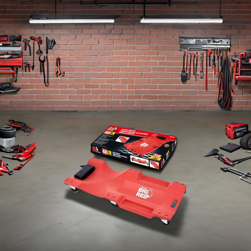BIG RED TRP62401 Plastic Rolling Garage/Shop Creeper: 40" Mechanic Cart