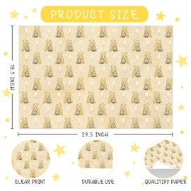 Winnie Wrapping Paper for Baby Shower, the Pooh Birthday Decoration, Winnie Gift Wrapping Paper,Winnie Baby Shower Decorations- 5 Pack (29.5 x 19.7in), Classic Bear Gift Wrap for Birthdays,Yellow