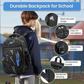 Lengender Children's Backpack Boys School Bags School Bags School Bags for Primary Outdoor Teens Decompression Daypacks Waterproof Nylon, Blue, One size